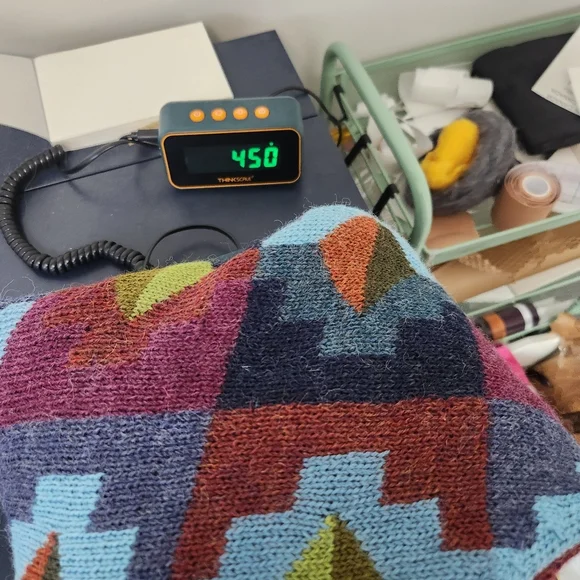 Geometric Patterned Multicolor Poncho Size Large - Picture 11 of 11